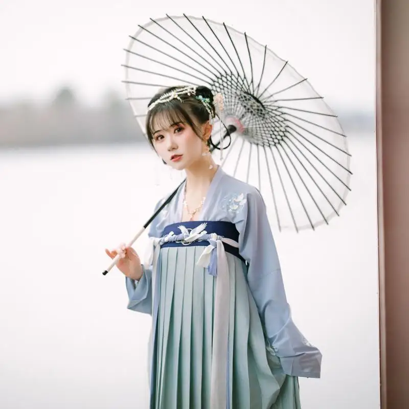 

Elegant Hanfu for Women Embroidery Phoenix Embroidery Hanfu Tulle Dress Fairy Girls Performance Stage Dance Costume