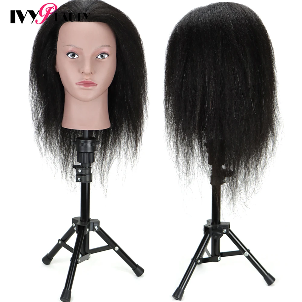 Голова манекена с реальными волосами искусственная голова для тренировок