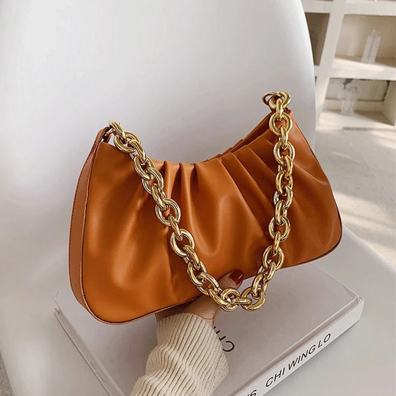 

Women Luxury Soft Leather Messenger Bags Ladies Armpit Bag Sac Crossbody Bags for Women Shoulder Bag Clutch Female Handbag Chain
