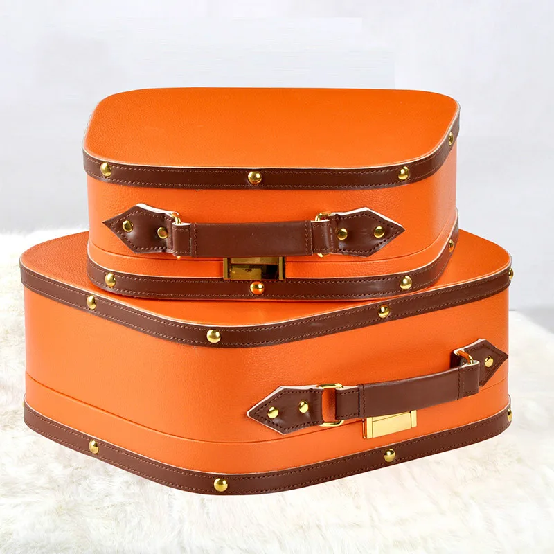 1 шт. чемодан оранжевая косметическая коробка для ювелирных изделий модель