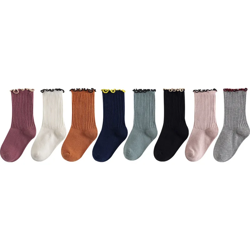 Calcetines para beb&eacute; de 0 a 8 a&ntilde;os, de algod&oacute;n puro, Color s&oacute;lido, para reci&eacute;n nacido-1