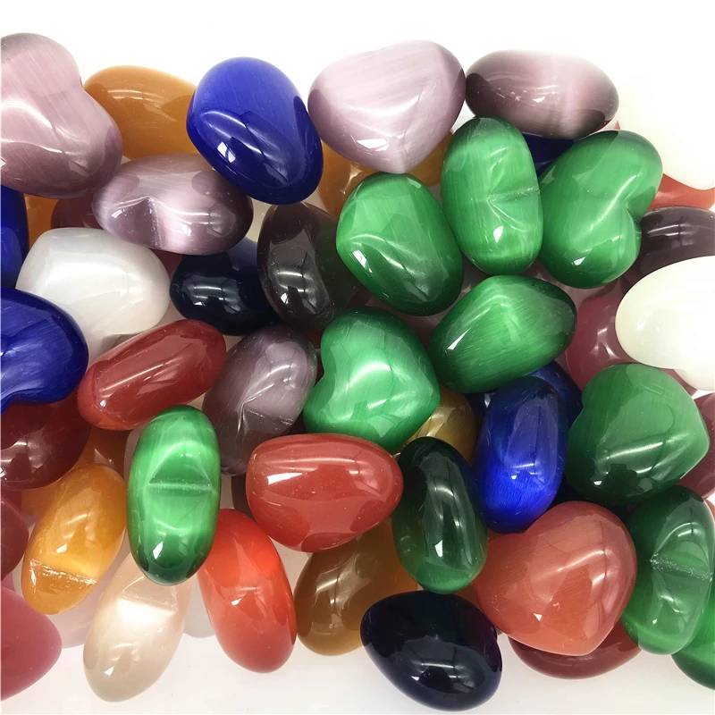 

1pc Blue Cat Eye Stone Heart Shaped Crystal Stones Gem Healing Stones Gifts Decor Decorative Quartz Crystals