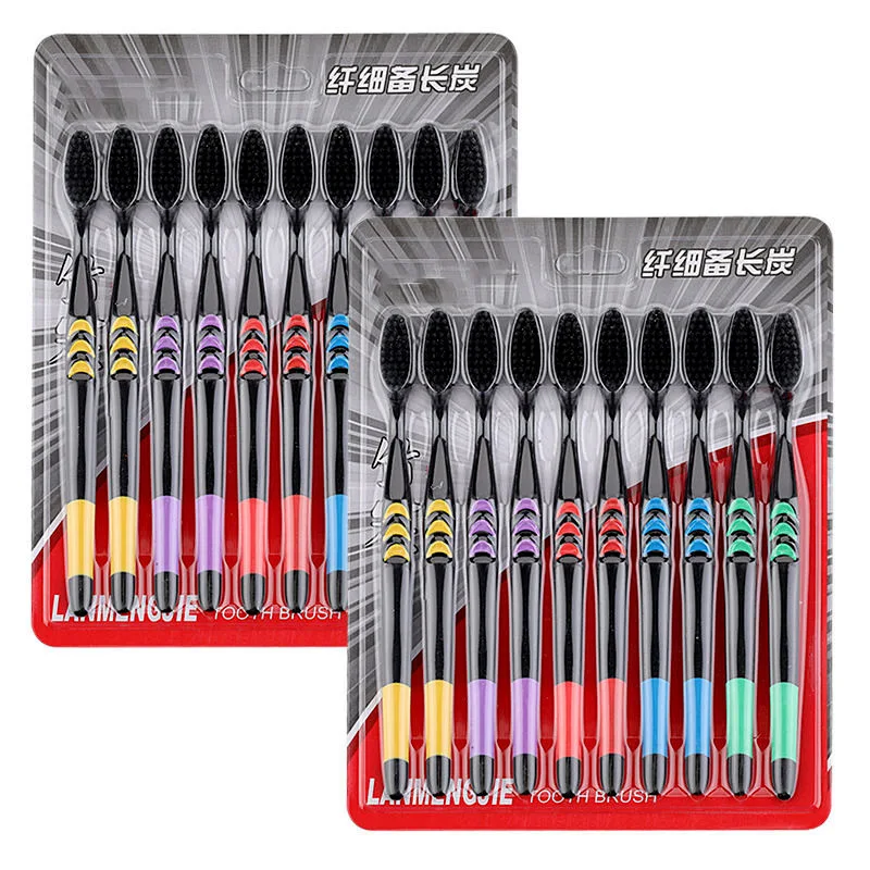 10 шт. антибактериальные зубные щётки из бамбукового угля | Красота и здоровье