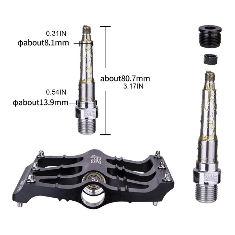 

2 Pcs Mountain Bike Flat Alloy Bearing Non-slip Bicycle Pedal Strong MTB Pins