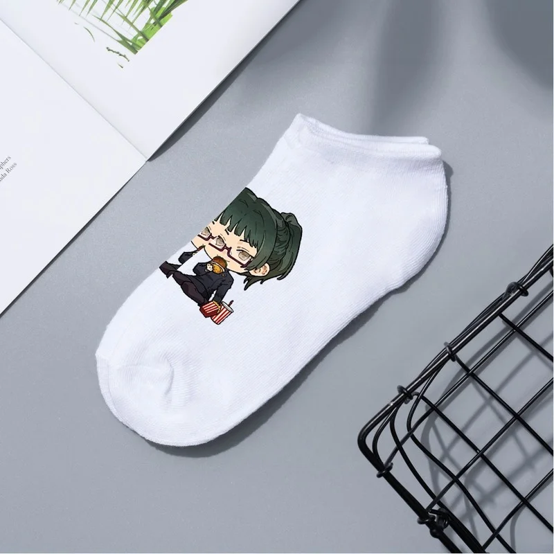 

Jujutsu Kaisen Women Socks Cartoon Ladies Sock Printing Fashion Cotton Simplicity Soft Boat Sox Breathable Korean Calcetines