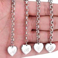 european and american creative couple bracelet heart shaped 26 english letters diy fine jewelry valentine day gift free shipping