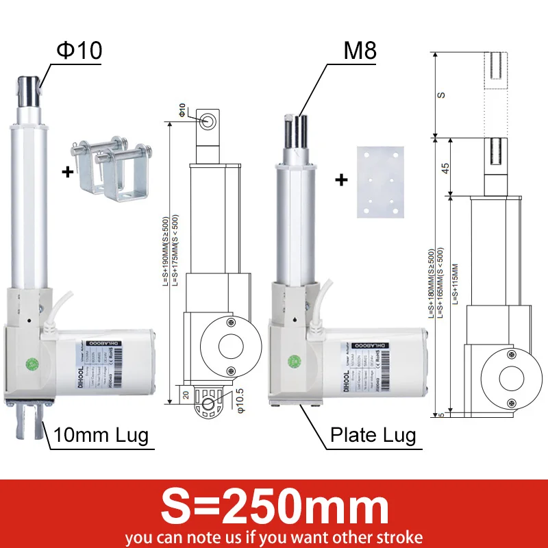 Комплект линейных приводов с регулируемым ходом 0-250 мм RF Wi-Fi контроллер магнитный