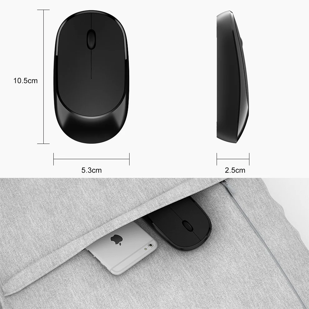 Classic 4 Buttons Battery Powered 2.4G Bluetooth Wireless Mouse with USB Receiver for Windows 10 Mac Linux  Latops PC Notebook images - 6