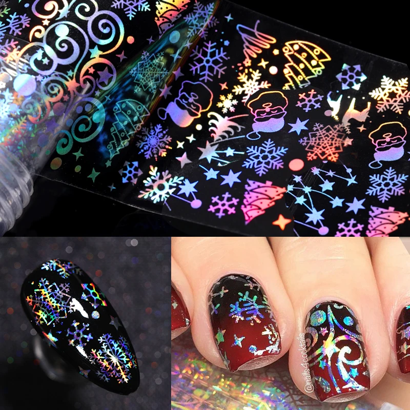 1 шт. наклейки для ногтей лазерное блестящее небо смешанные узоры красочные