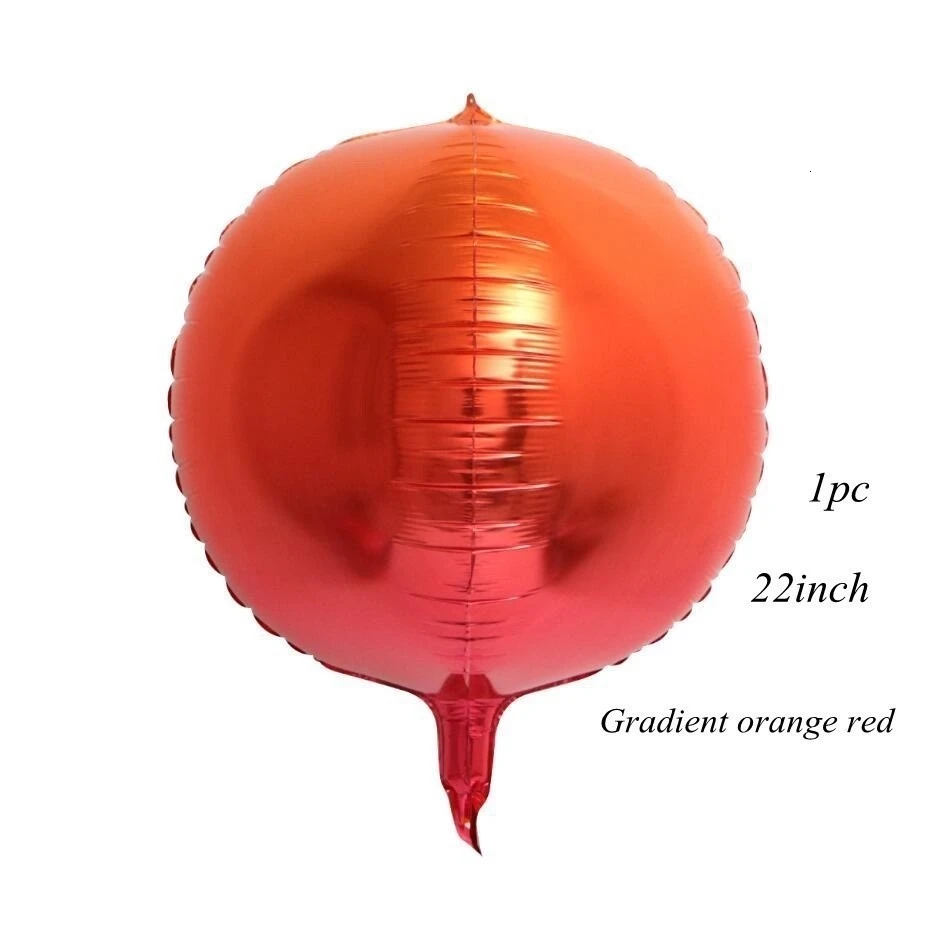 Gradient orange red 1 шт. 18/22 дюйма металлические звезды и сердце 4D диско градиент цвета шары для свадьбы и дня рождения вечерние детские Душ Декор реквизит для фотосессии принадлежности - Цвет: Gradient orange red