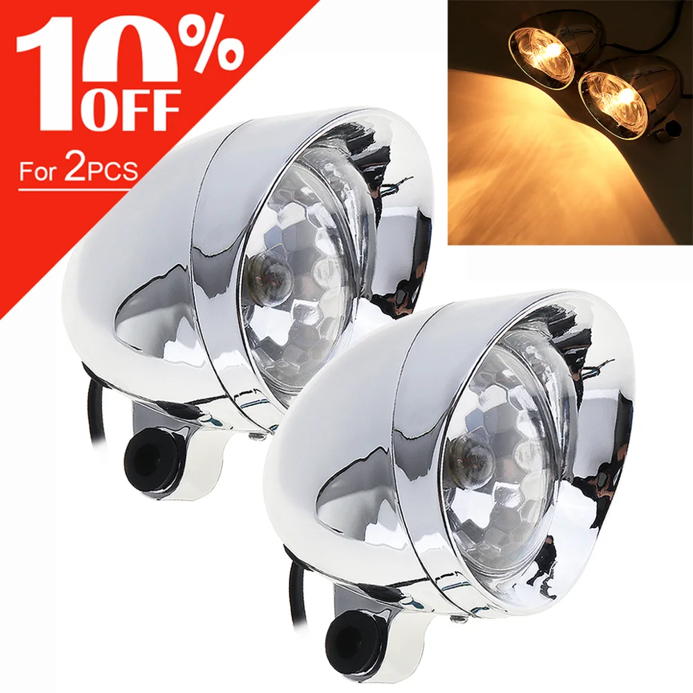 Универсальные мотоциклетные фары 2 шт./лот 10 Вт 12 В противотуманные в стиле ретро