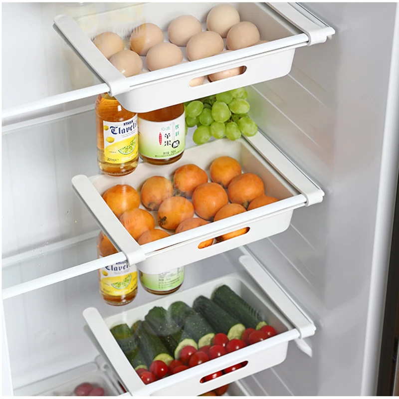 

Refrigerator Egg Storage Box Household Multifunctional Pull-out Drawer Storage Basket Kitchen Fruit Vegetable Storage Rack