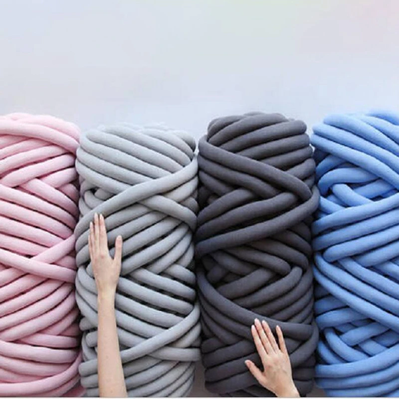 500 г/мяч супер толстая натуральная массивная пряжа DIY громоздкое вязанное одеяло