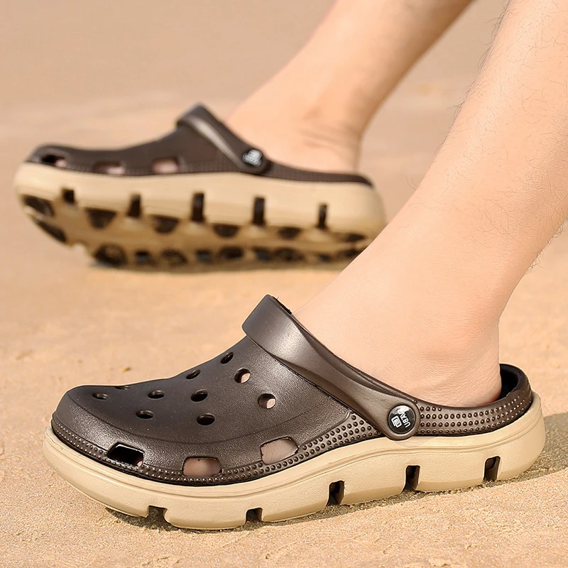 Мужские Вьетнамки Шлепанцы Сезон лето Unsix Черные легкие пляжные сандалии сабо