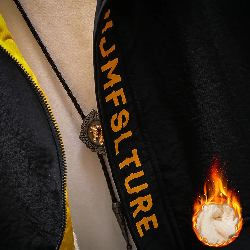 

ZHUISHU2020 Winter Casual Fashion Men's Jacket Plus Velvet Thick Warm Jacket Mid-length Windbreaker Jacket Trendy Temperament