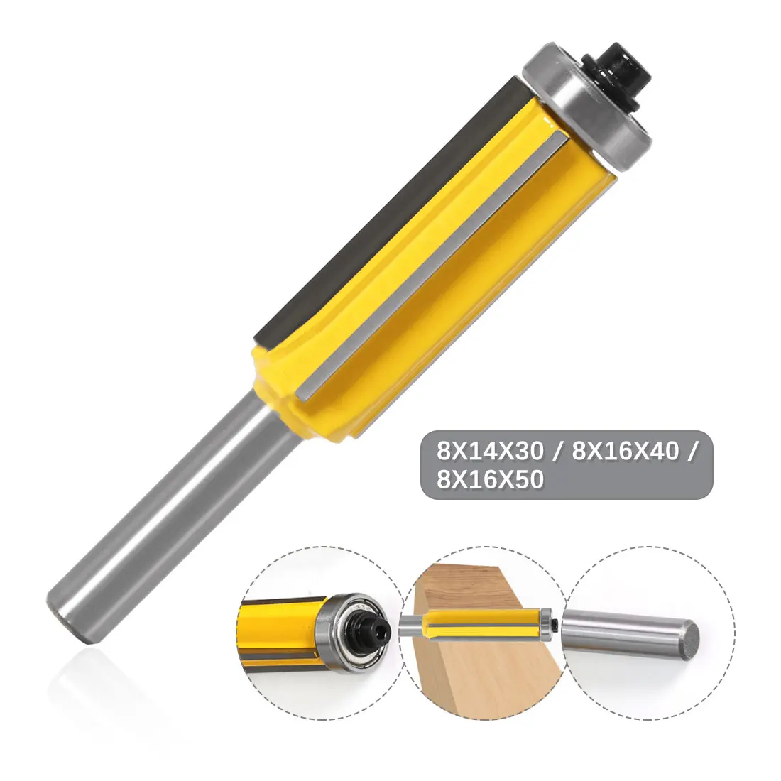 

8mm shank flat trimming milling cutter 4-edge drill milling cutter industrial grade microcrystalline carbide anti recoil