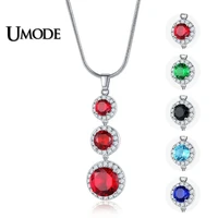 umode sweet top selling round zirconia crystal long drop necklace for women shiny leaf cz stone bridal wedding jewelry un0364