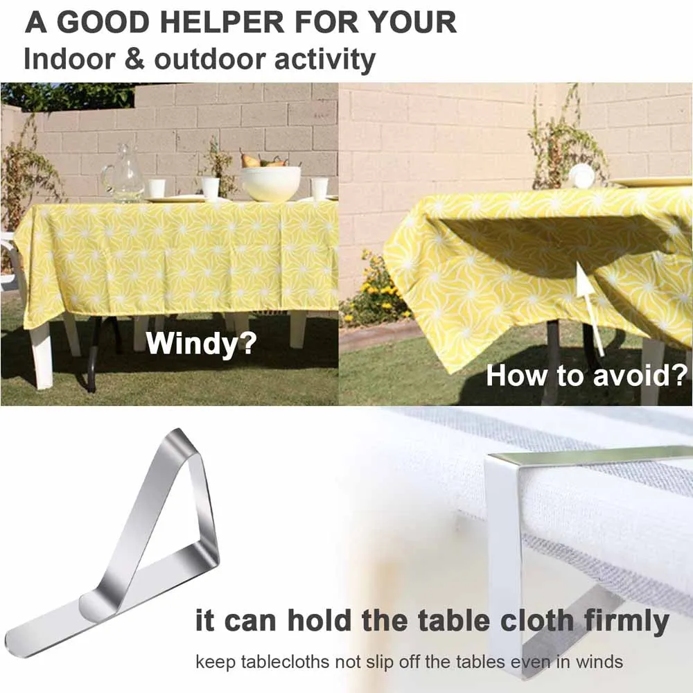 4 шт. Нержавеющая сталь зажимы для скатертей Портативный покрытие стола