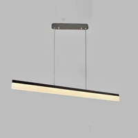 modern simple stylish linear line 80cm 100cm and 120cm black white office led pendant lighting fixture kitchen island suspension