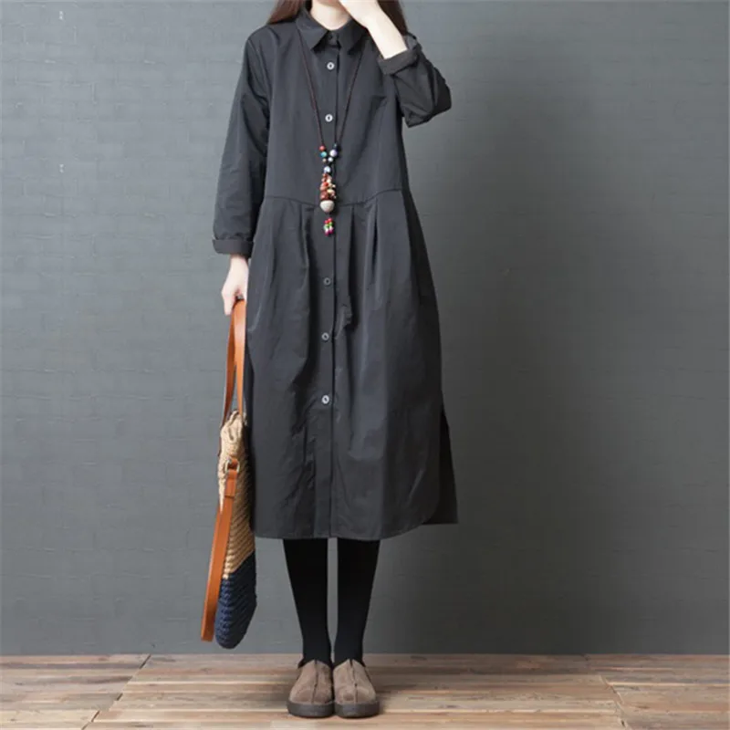 Женская Свободная блузка средней длины Повседневная тонкая большого размера с