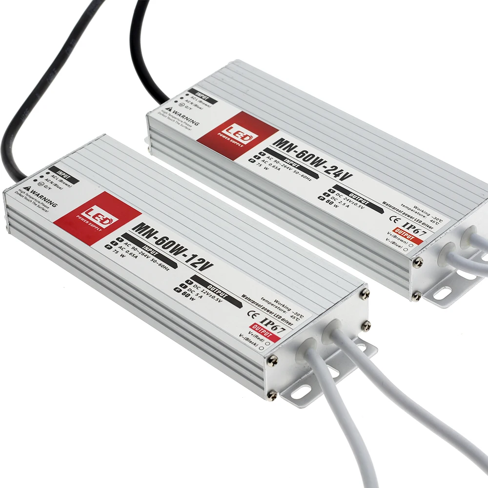 Светодиодный драйвер DC12V DC24V IP67 Водонепроницаемый трансформаторы для наружного освещения источник питания 10 Вт 20 Вт 30 Вт 45 Вт 60 Вт 100 Вт 150 Вт 200 Вт