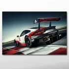 Плакаты и принты на холсте Porsches 911 RSR, рисунок гоночного автомобиля, суперкар, настенное искусство для декора гостиной