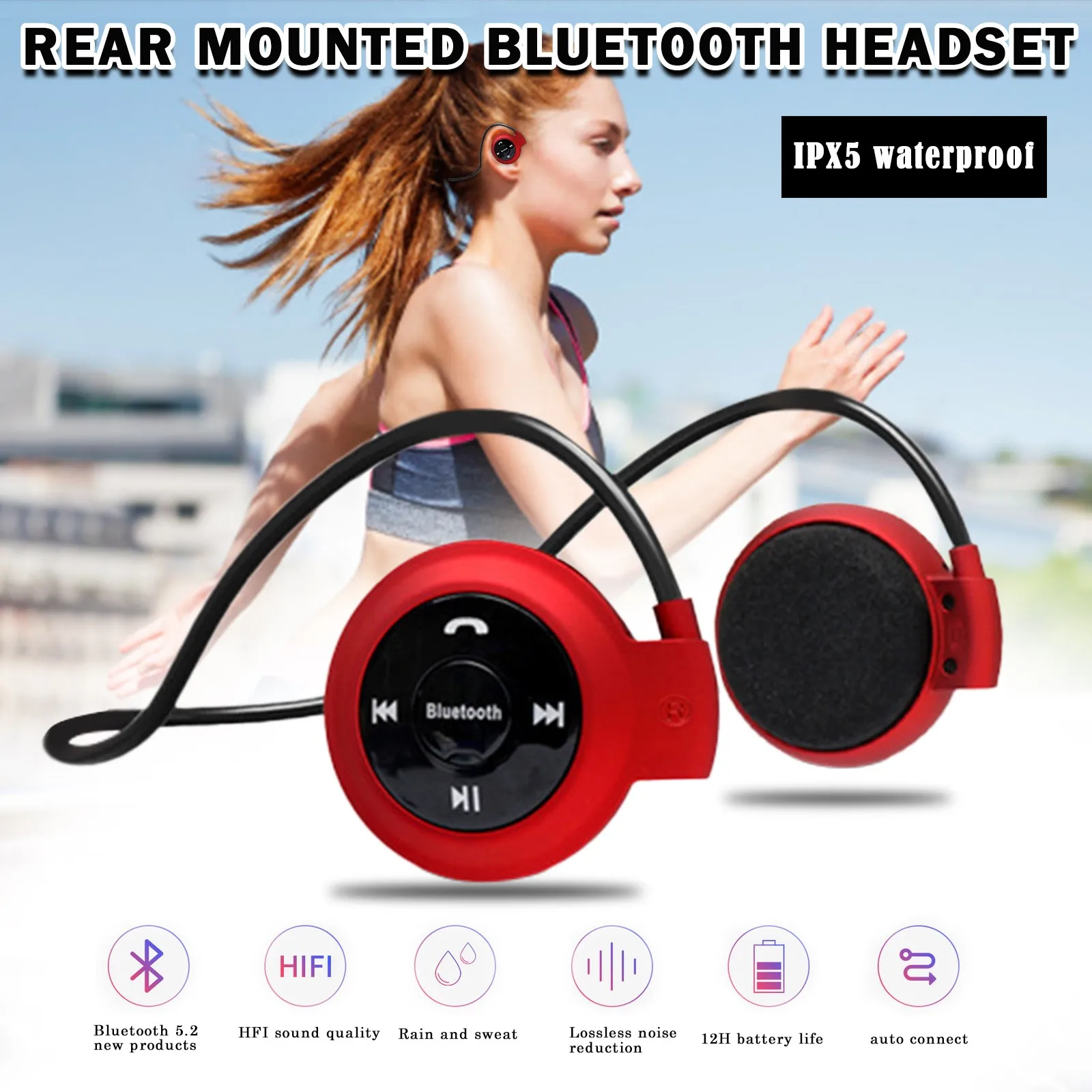 Спортивная Беспроводная Bluetooth-гарнитура 4 0 для бега стерео-музыка универсальные