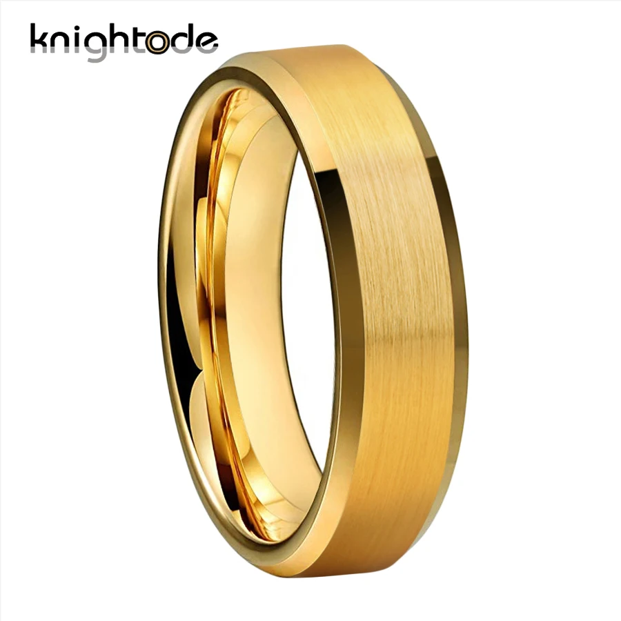 6 мм 8 с золотым Вольфрам обручальное кольцо из карбида кольца для Для мужчин
