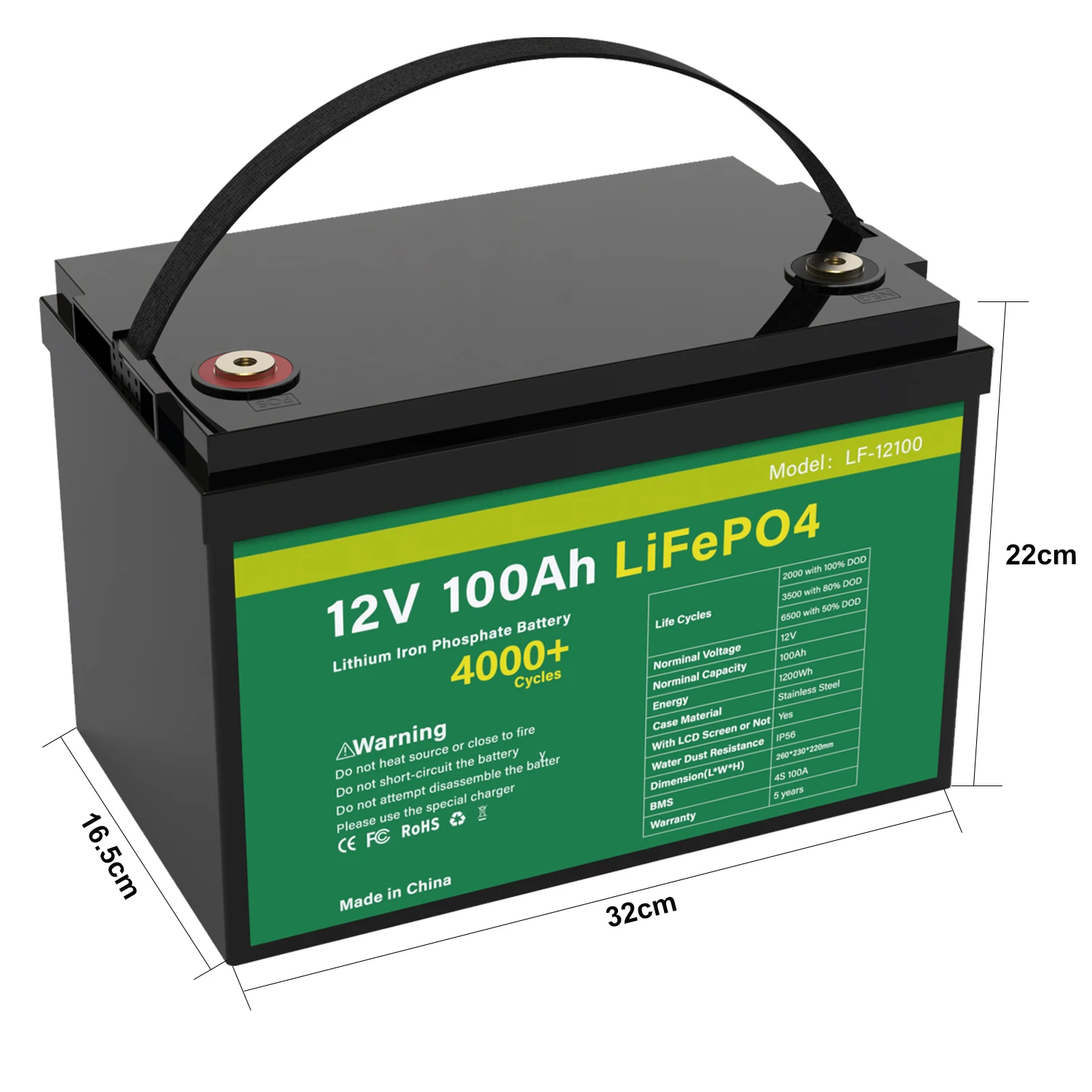 Литий-железо-фосфатная батарейка 12 В 100 Ач | Электроника