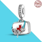 Комплект медицинской первой помощи, серебро 925 пробы, подвески-шармы, подходят для оригинального браслета Pandora, шармы сделай сам, Изящные Ювелирные изделия для друзей