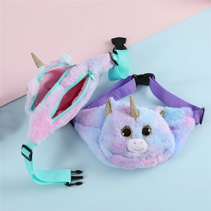 Поясная сумка с 3D рисунком единорога Забавная детская плюшевая игрушка бампер