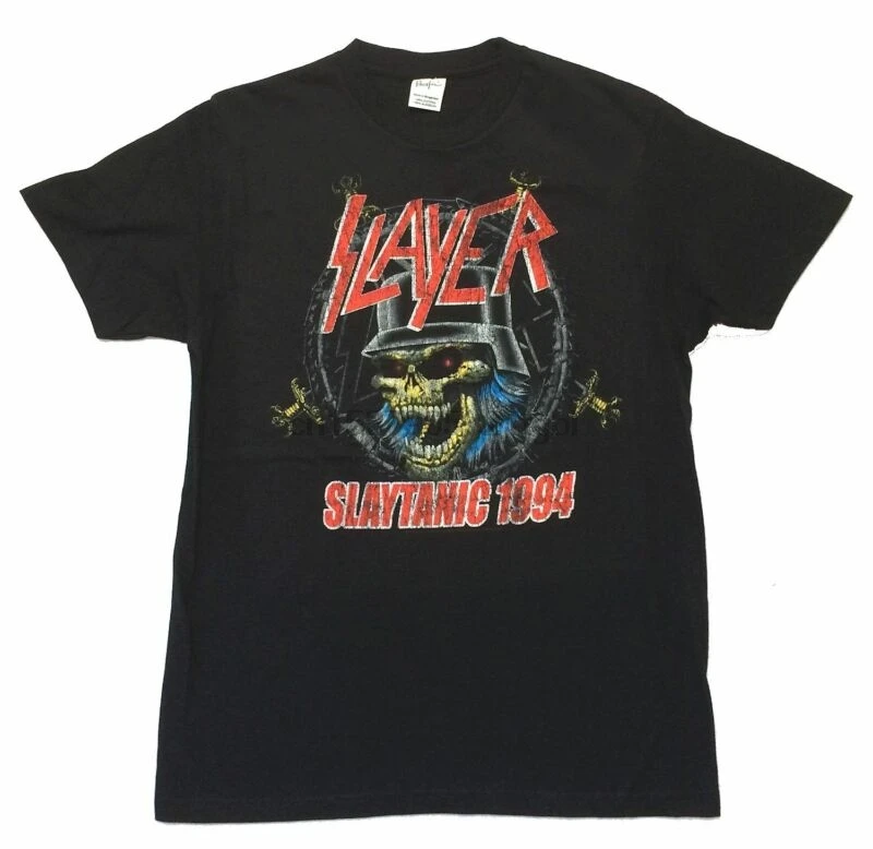 

Slayer Slaytanic 1994 Skull Mens Black T Shirt New Band Merch(1)