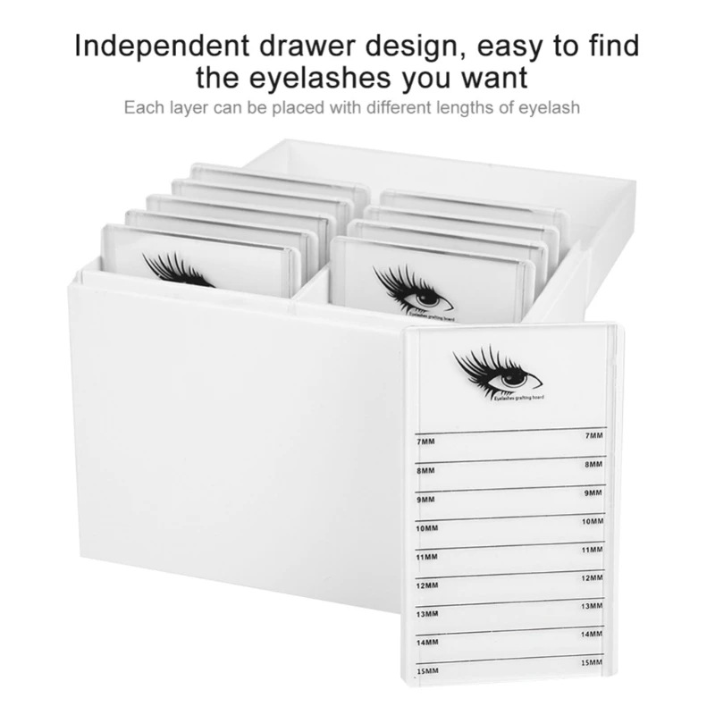 

K0AE 10 Layers Eyelash Storage Box Makeup Organizer Eyelash Glue Pallet Lashes Holder