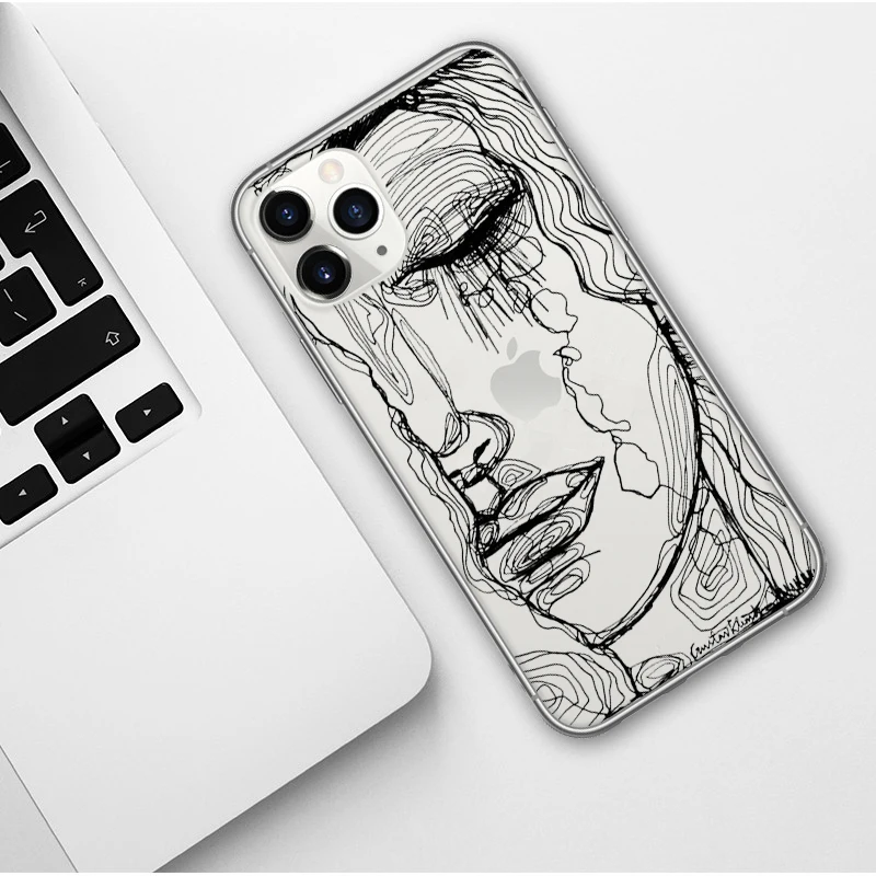 

Funny Face Abstract Cartoon Phone Case For iPhones 11 Pro Max X XR Xs Max 5S 6 6S 7 8 Plus Soft Fashion Cover For iPhone 12 Pro