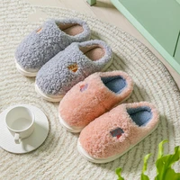 winter women indoor slippers cozy home cartoon warm shoes plush non slip skin friendly couple slides adult hairy cotton slippers