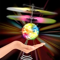 smart induction mini drone colorful light suspension induction transparent flying ball usb charging novelty flying toys luminous