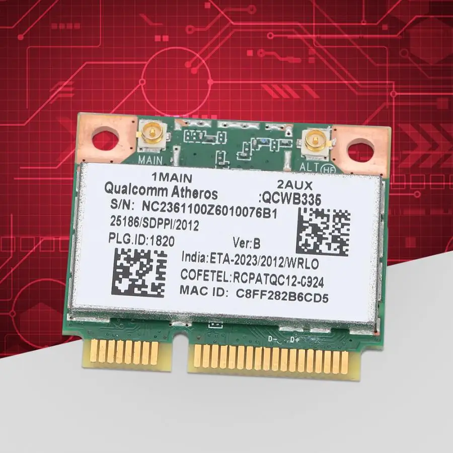 Беспроводная сетевая карта Qualcomm Atheros AR9565 QCWB335 150 м Mini PCI E Bluetooth универсальная