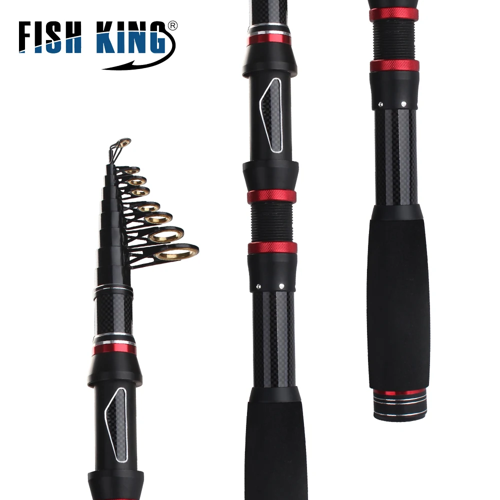 

Удилище для ловли карпа FISH KING, телескопическое, 1,8-3,0 м, 6-10 сек, короткое спиннинговое удилище из стеклопластика и углеродного волокна