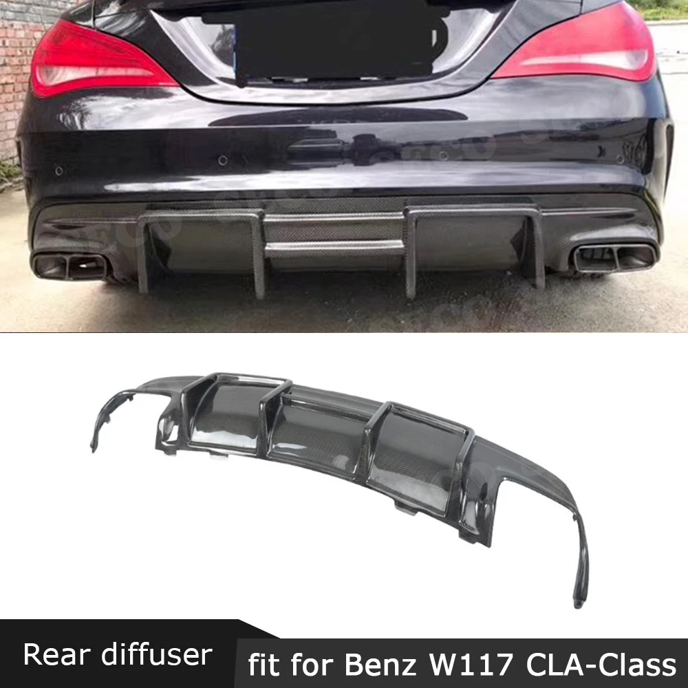 Задний диффузор для губ из углеродного волокна W117, спойлер для Benz W117, CLA200, CLA250, CLA260, CLA45, 2013-, защита заднего бампера