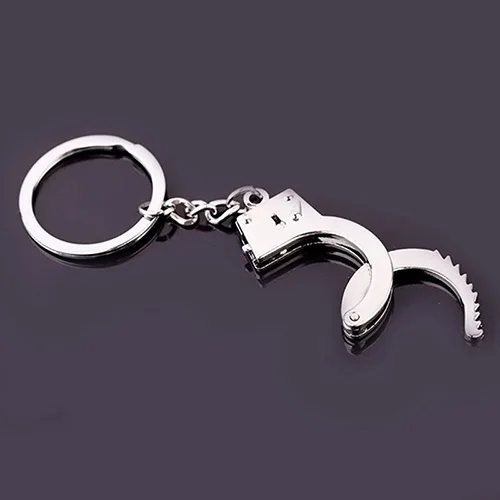 Красивый брелок гаджет подарок для влюбленных двойные наручники металлический
