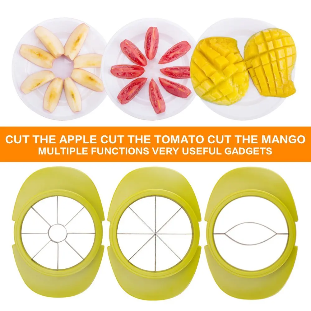 

4-In-1 Stainless Steel Fruit Cutting Splitter Apple Pear Mango Tomato Pitaya Fruit Vegetables Slicer Corer Cutter Kitchen Gadget