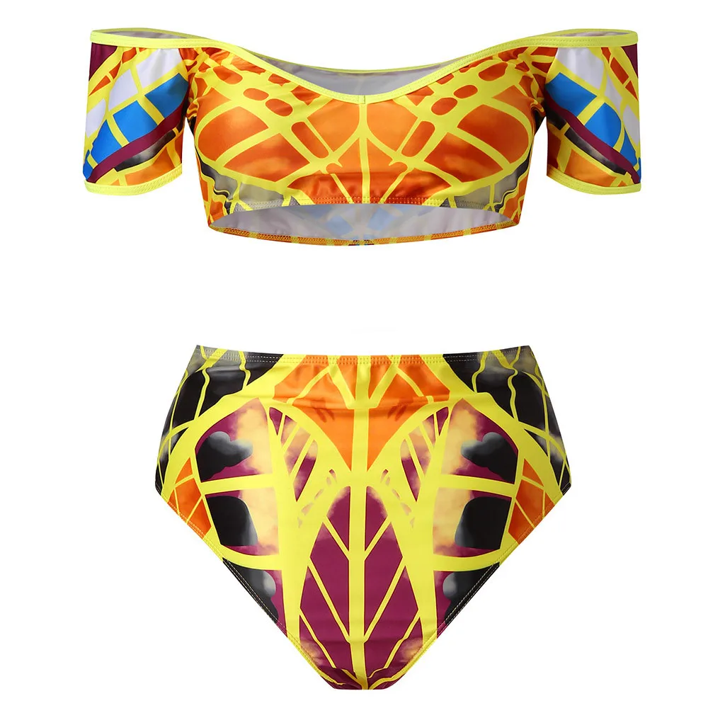 Бикини с Африканским принтом 2020 женский купальник пляжный купальный костюм