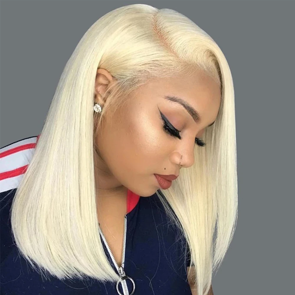 

Short Cut Bob 613 180% Density Blonde 13x6 Lace Front Wig For Black Women Human Hair Remy Babyhair Preplucked Brazilian Daily
