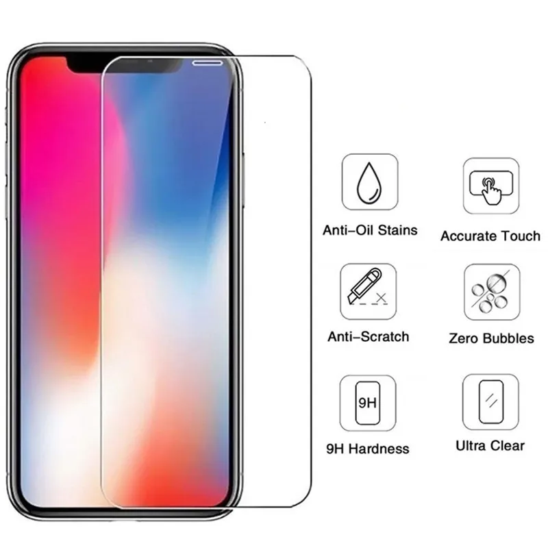 Закаленное стекло для iphone 11 Pro Max X XR XS Max 6 6S 7 8 Plus полное покрытие Защита экрана для iphone 11 pro max стеклянная пленка
