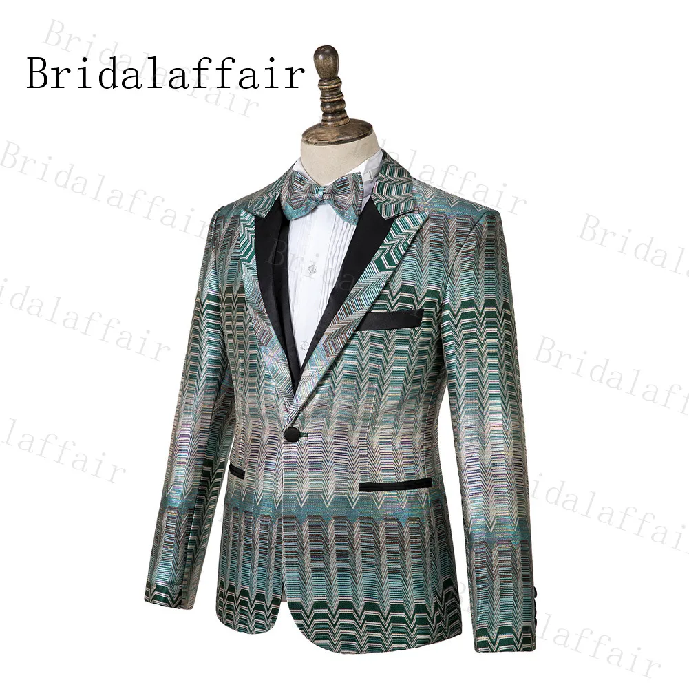 Bridalaffair крутые и холодные мужские смокинги с узором пиковые лацканы черный