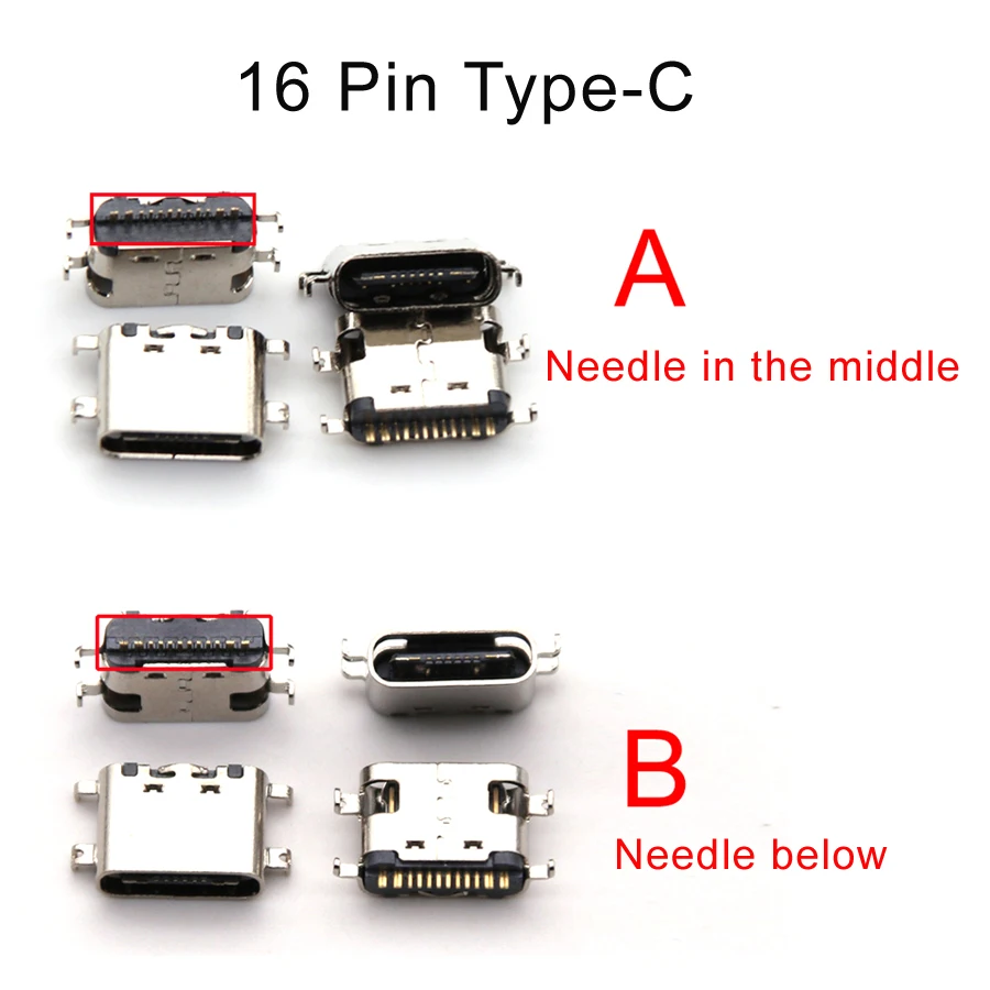 

50pcs Micro USB-C Charging Dock Port 16PIN USB Type C Connector jack Plug Type-C Socket Female jack For Xiaomi Huawei Samsung