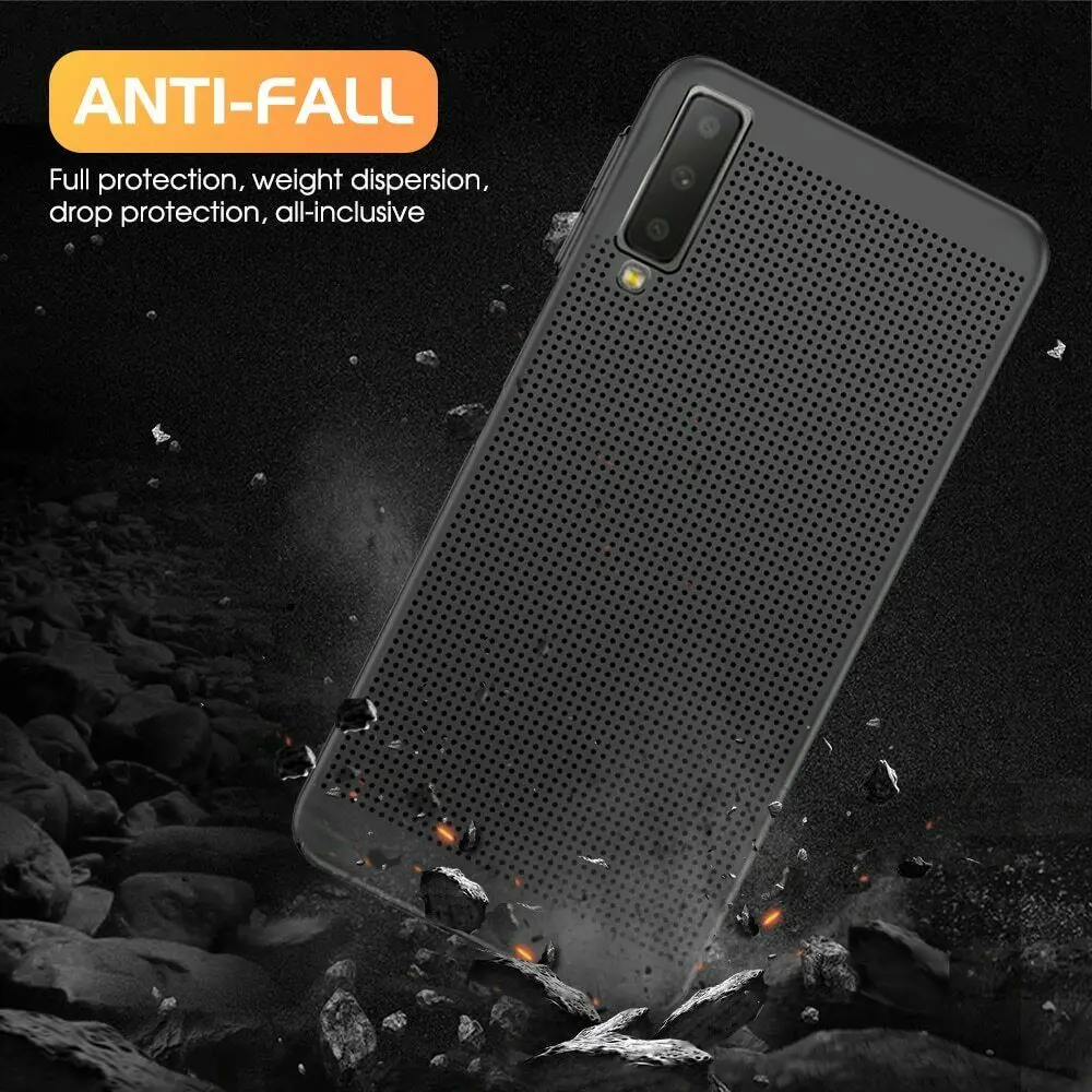 Отвод тепла сетчатый чехол для samsung Galaxy A70 A10 A20 A30 A40 A50 A6 A7 A8 плюс J4 J6 2018 крышка