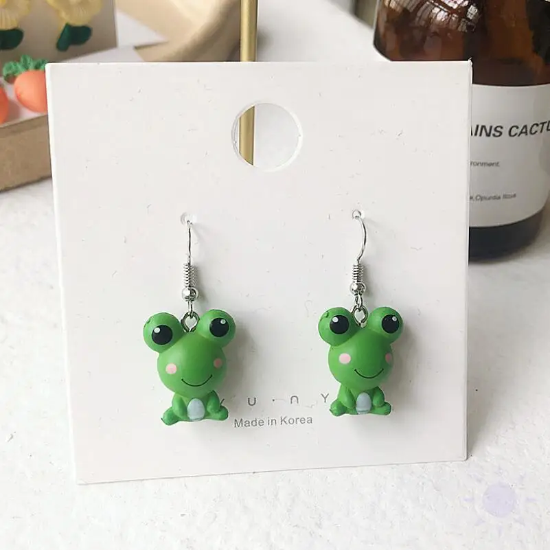 

2020 Ins Creative Funny Frog Animal Dangle Earrings For Women Girls Kids best gift Charm Cartoon Drop Earrings Fashion Jewelry