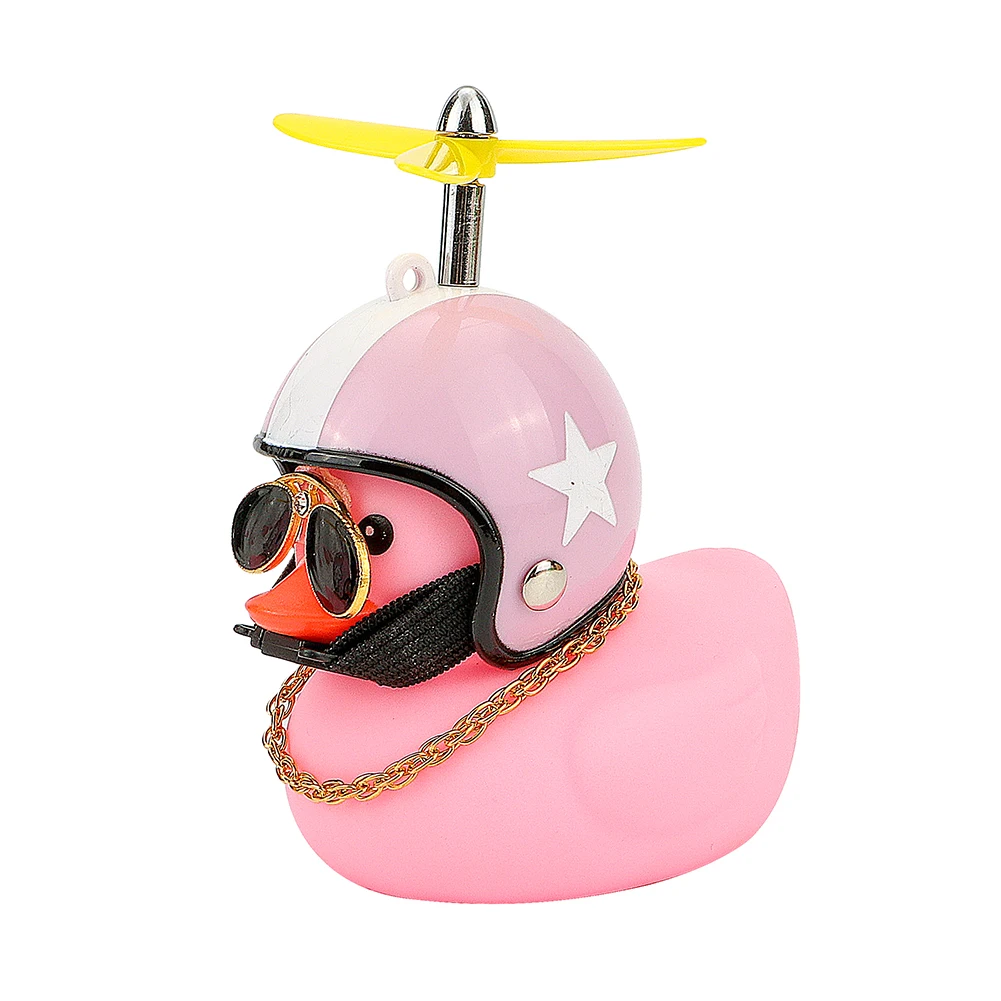 

Car Duck with Helmet Broken Wind Small Yellow Duck Road Bike Motor Helmet Riding Cycling Car Accessories Decor Without Lights
