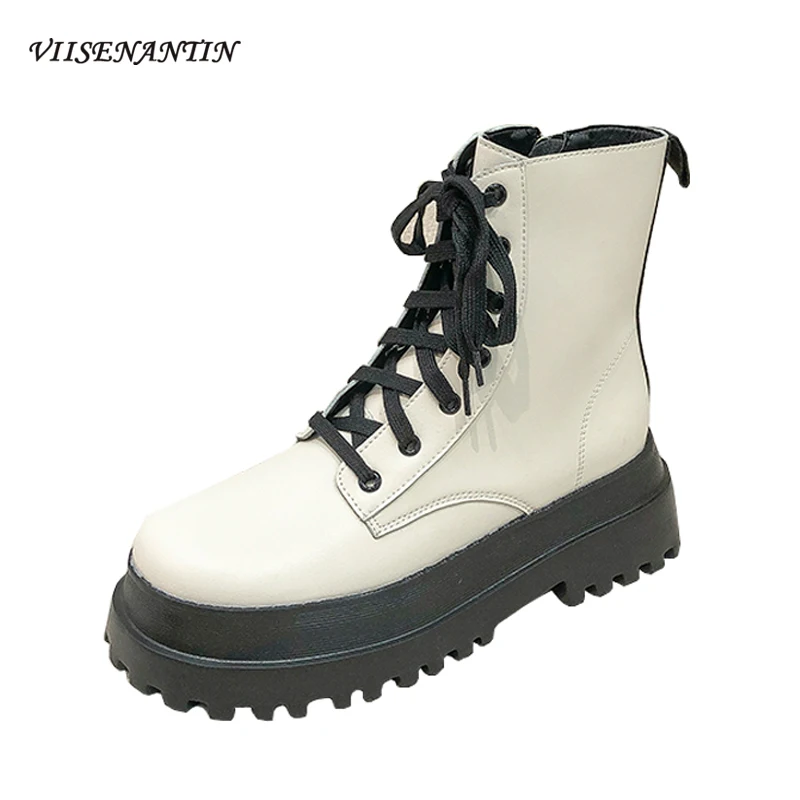 

Женские зимние короткие ботильоны на толстой подошве, с круглым носком, на шнуровке, с боковой молнией